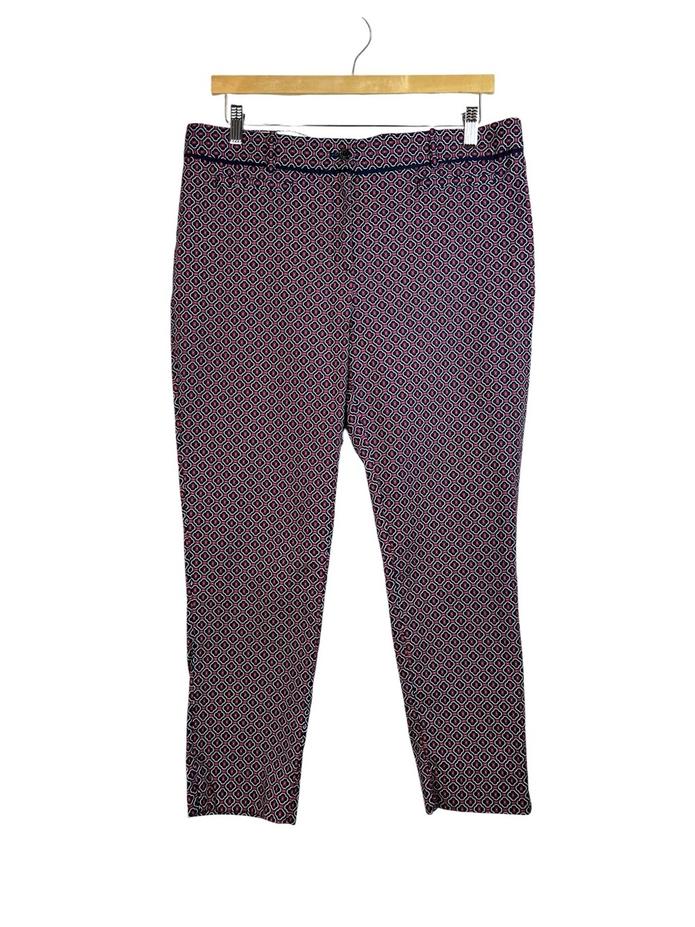 Brooks Brothers Women’s Natalie Fit Trousers Geometric Pattern Size 14 Preppy